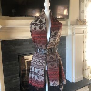 Wool blend wrap - One Size - Brown, orange beige offering warmth and elegance